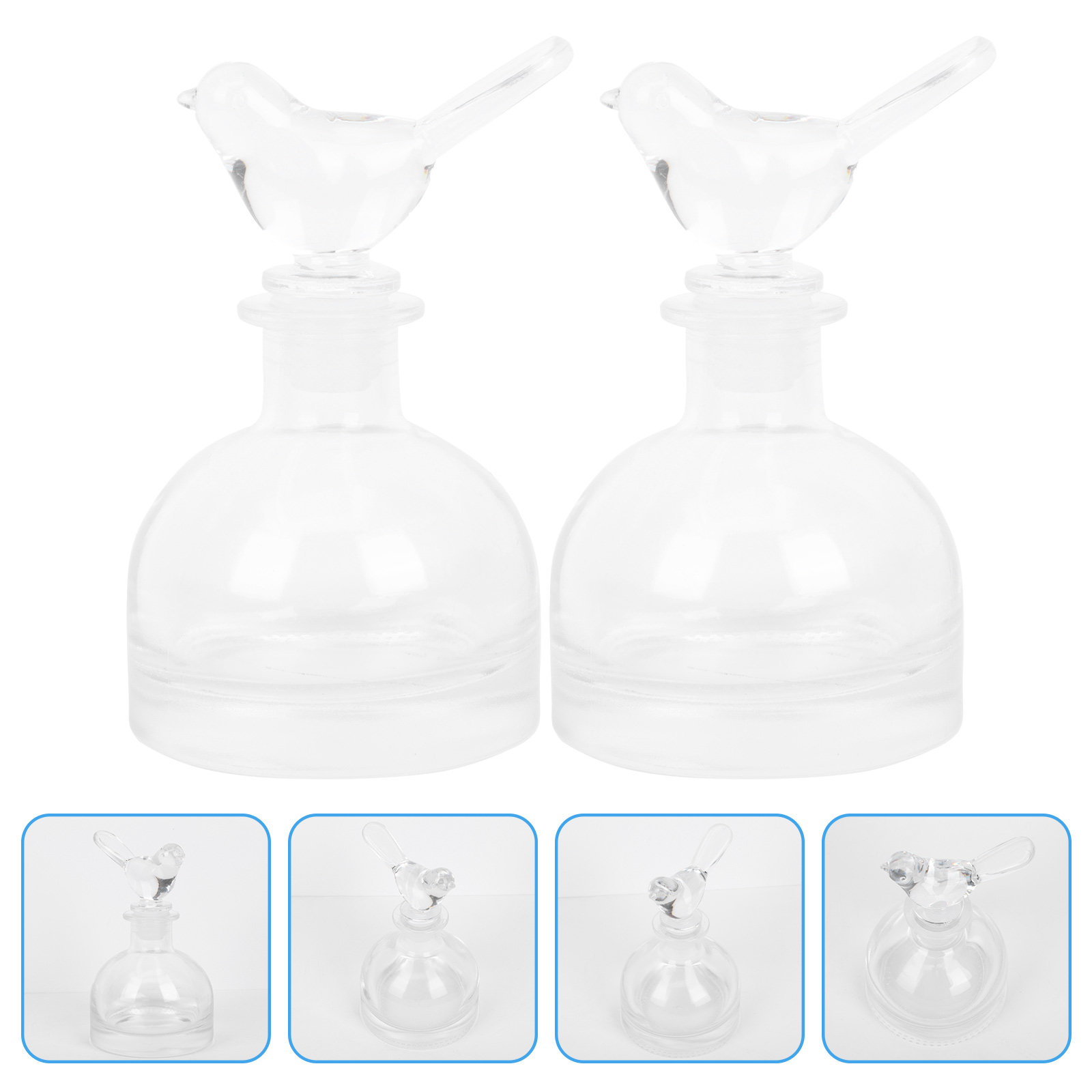 Home Fragrance Us - 2Pcs Glass Perfume Bottles Clear Chic