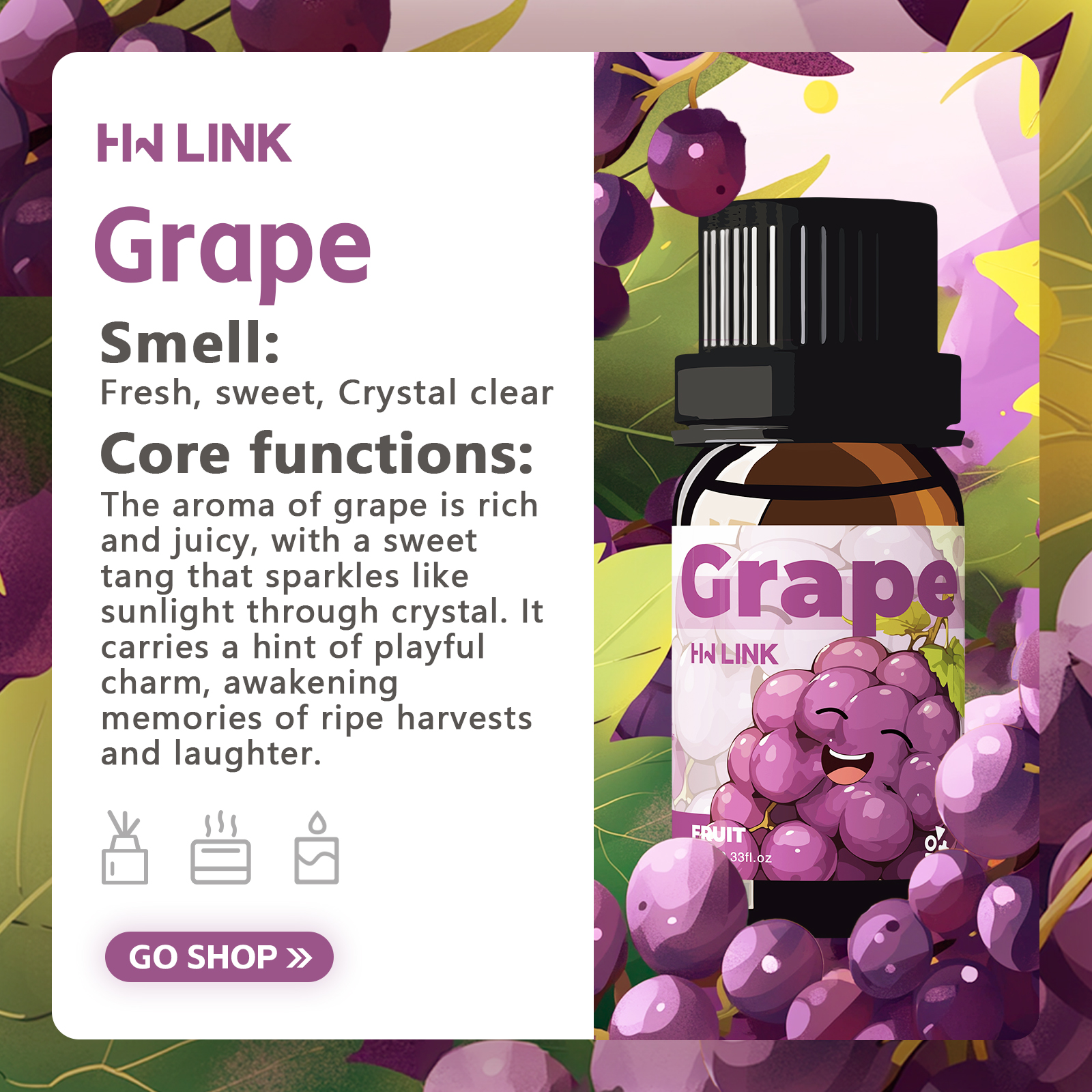 Grape Essential Oil 10ml Perfu - Home Fragrance Us avis et prix
